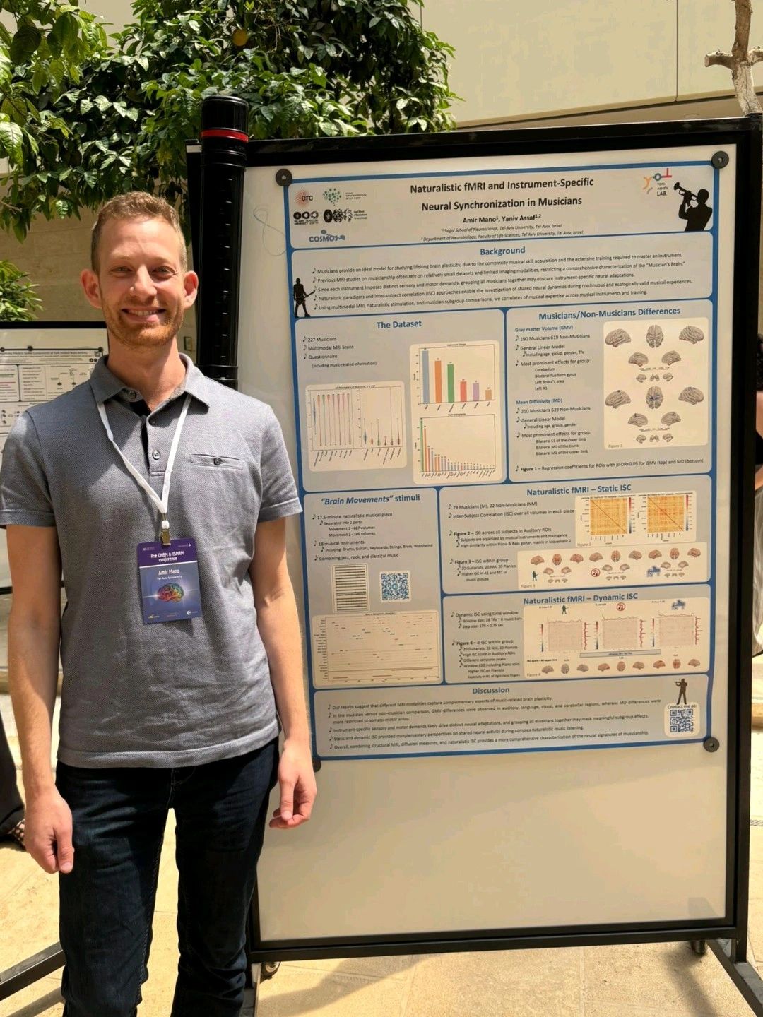 Amir Mano with his research poster