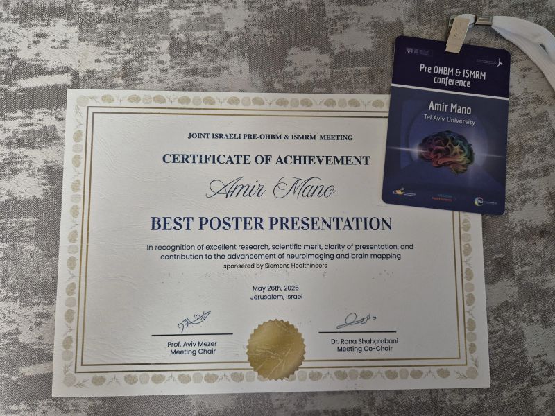 Best Poster Presentation award certificate